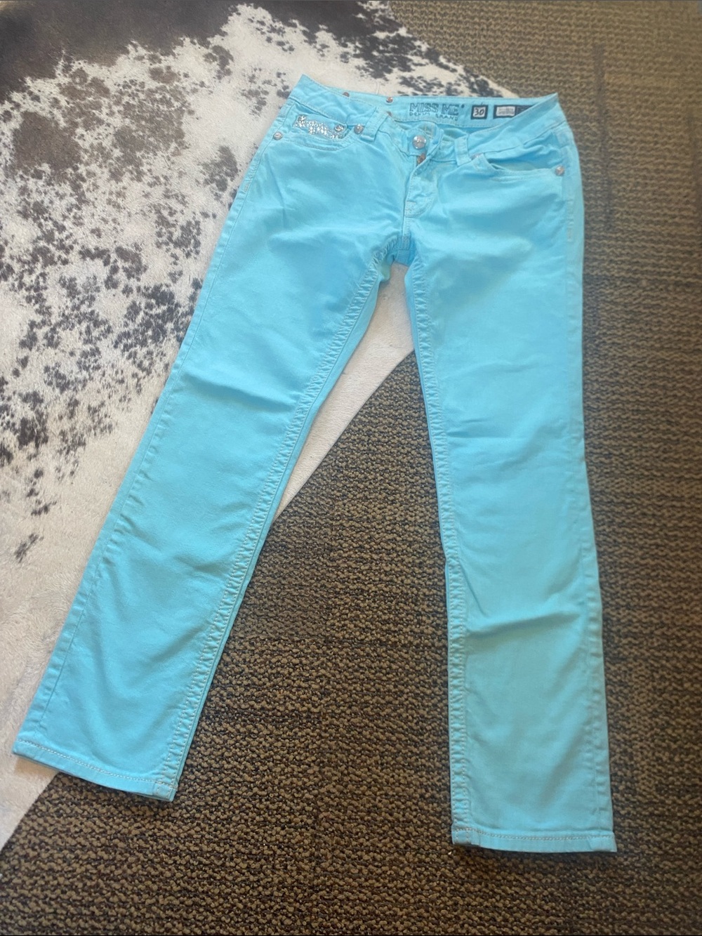 Miss Me Turquoise Straight Leg Women’s Jeans